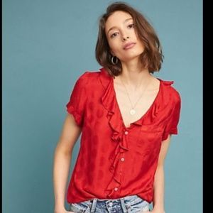 NWOT Anthropologie Jojo Ruffled Top XL